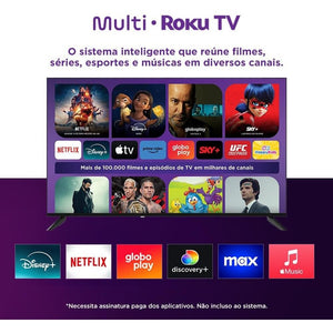 Smart TV QLED Multilaser 50" 4K Roku TL059M