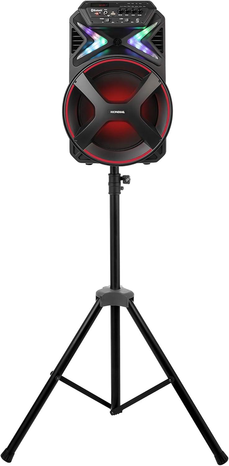 Caixa Amplificada Mondial Cm-400 400w Preto Vermelho