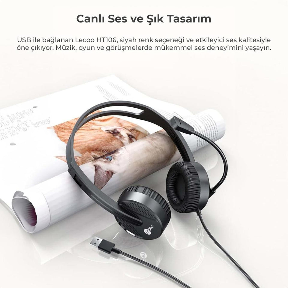 Headset Com Fio P3 Ht106 Preto Lecoo