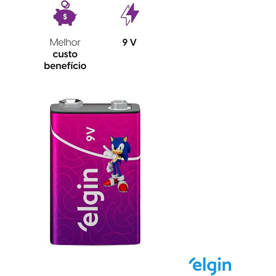 Bateria Recarregável 9V Elgin 250mAh