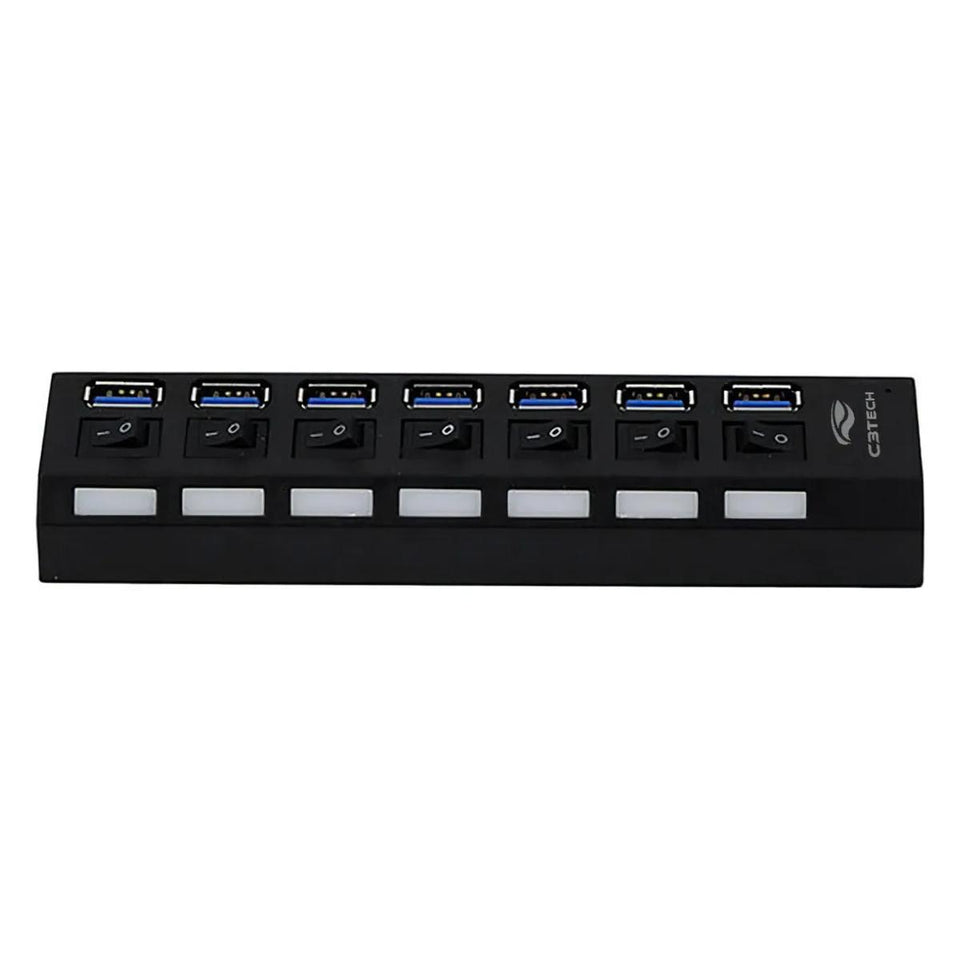 Hub USB 7 Portas C3Tech c/ Interruptor Individual