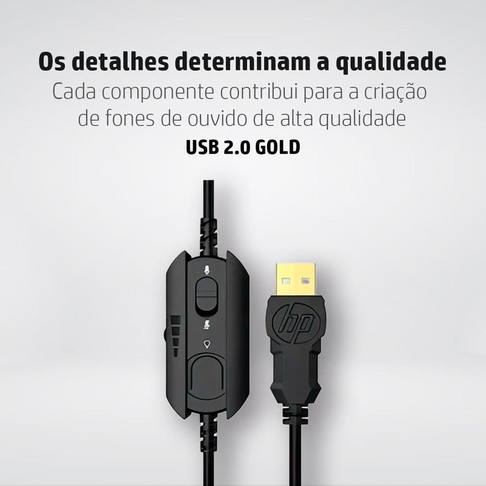 Fone C/Microfone Game 7.1 Usb H220Gs Hp Preto