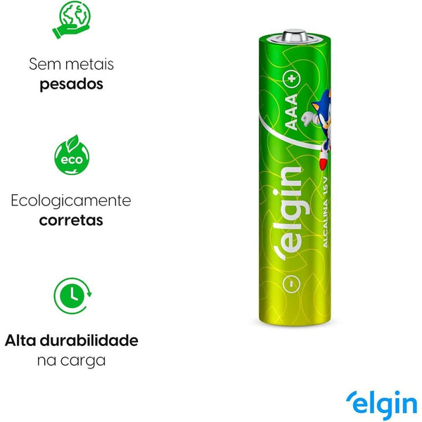 Pilha Alcalina AAA Elgin Blister c/ 4 Unidades