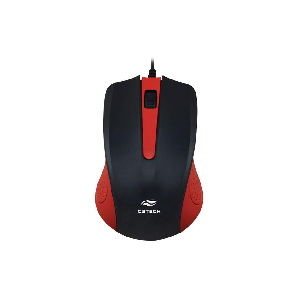 Mouse Com Fio Usb Ms-20Rd Preto/Vermelho C3Tech