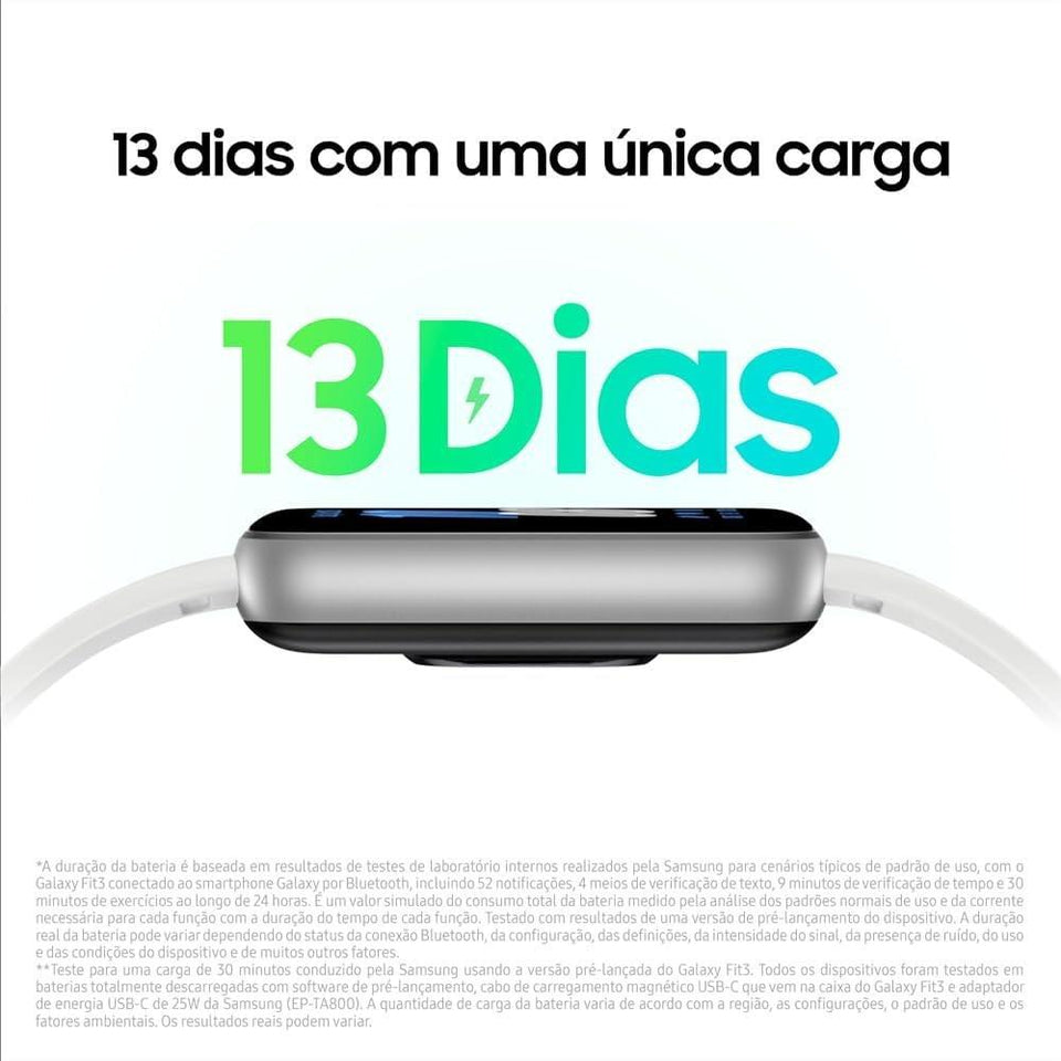 Smartwatch Samsung Galaxy Fit3 Pulseira Esportiva Branca