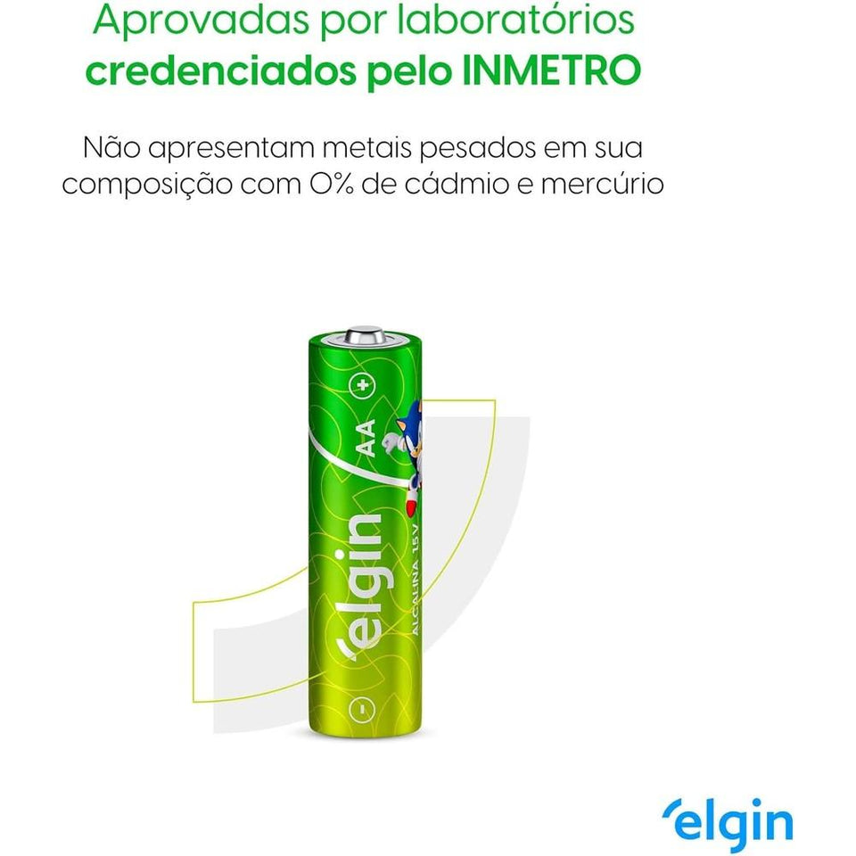 Pilha Alcalina AA Elgin Blister c/ 16 Unidades