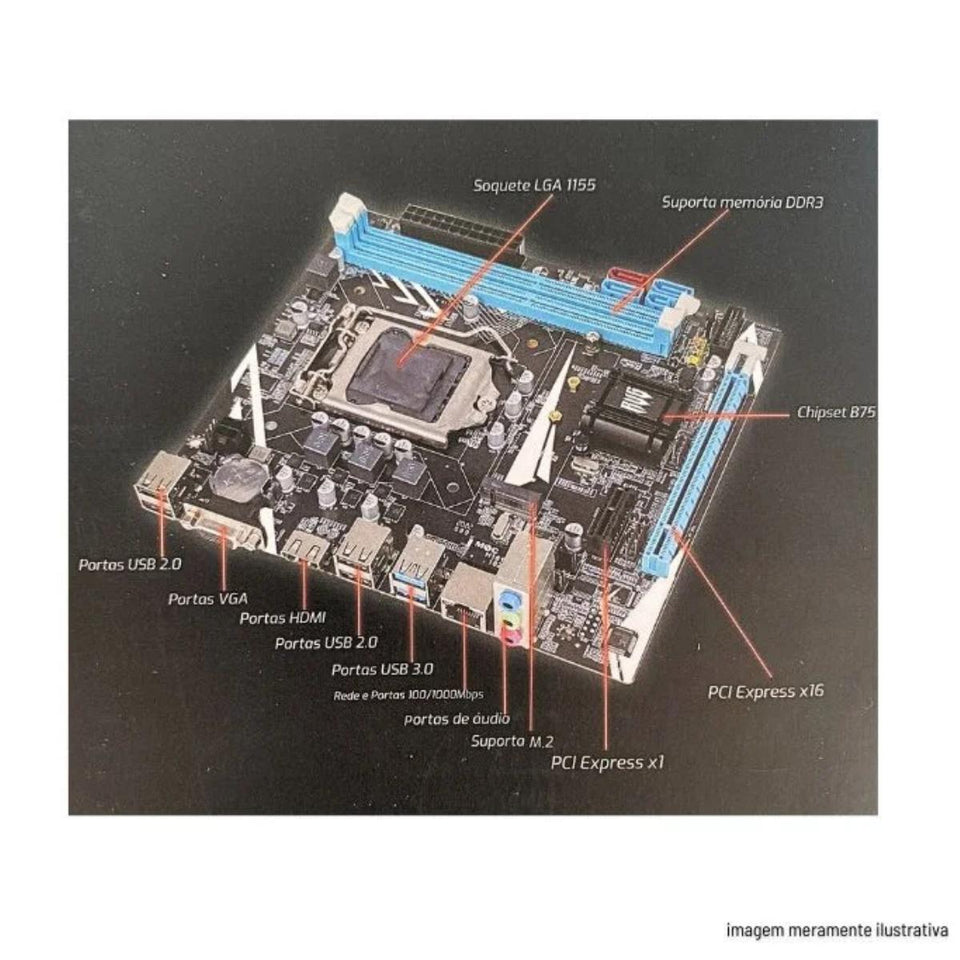 Placa-Mãe Revenger G-B75 Intel LGA 1155 DDR3