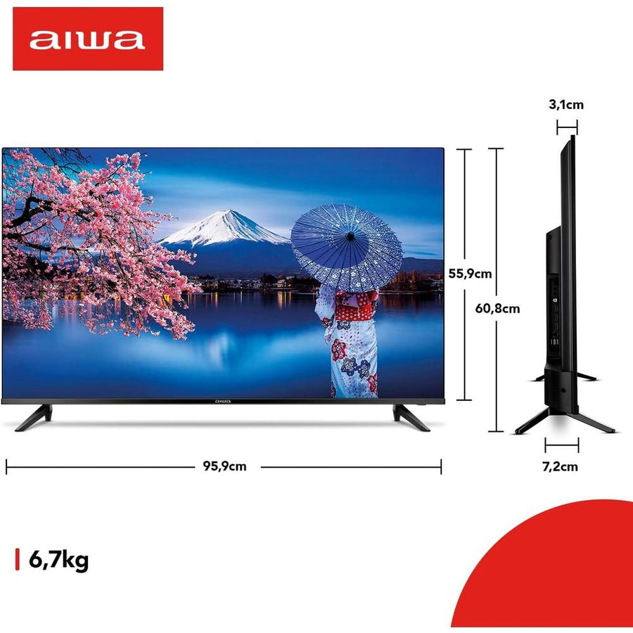 Smart Tv 43 Android Full Hd Aiwa Aws-Tv-43-Bl-02-A Preto