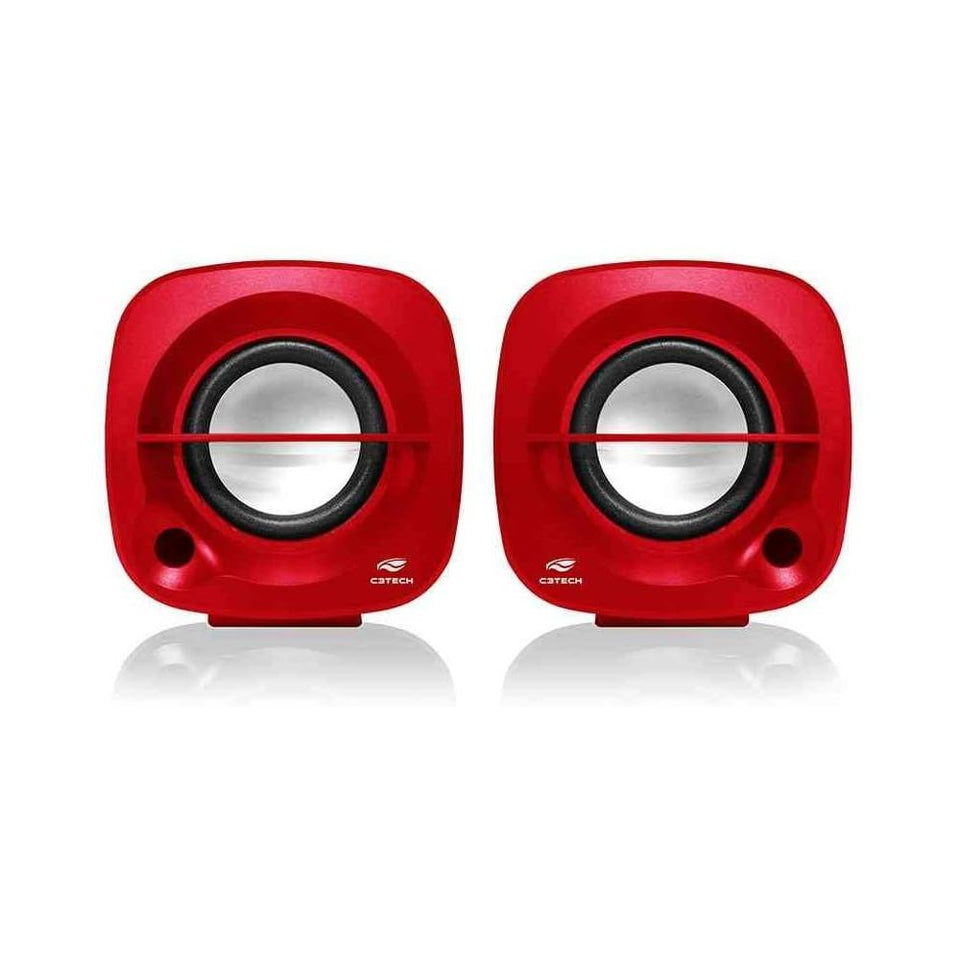 Caixa de Som 2.0 C3Tech SP-303RD Vermelha
