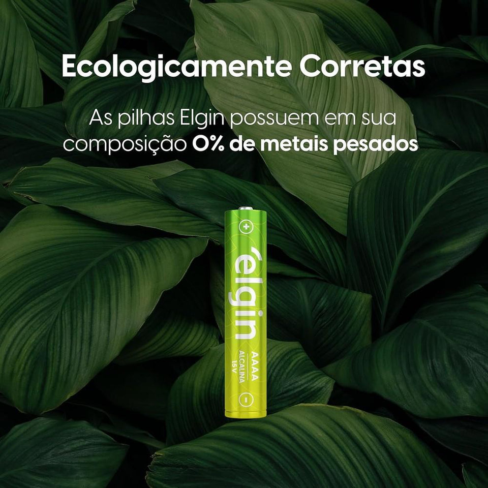 Pilha Alcalina AAAA Elgin Blister c/ 4 Unidades