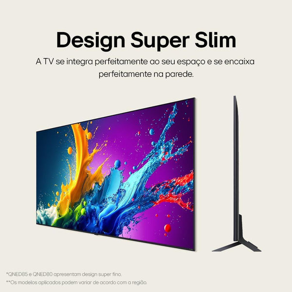 Smart Tv 65” 4K Uhd Hdr Wi-Fi Lg Qned - 65Qned80Tsa