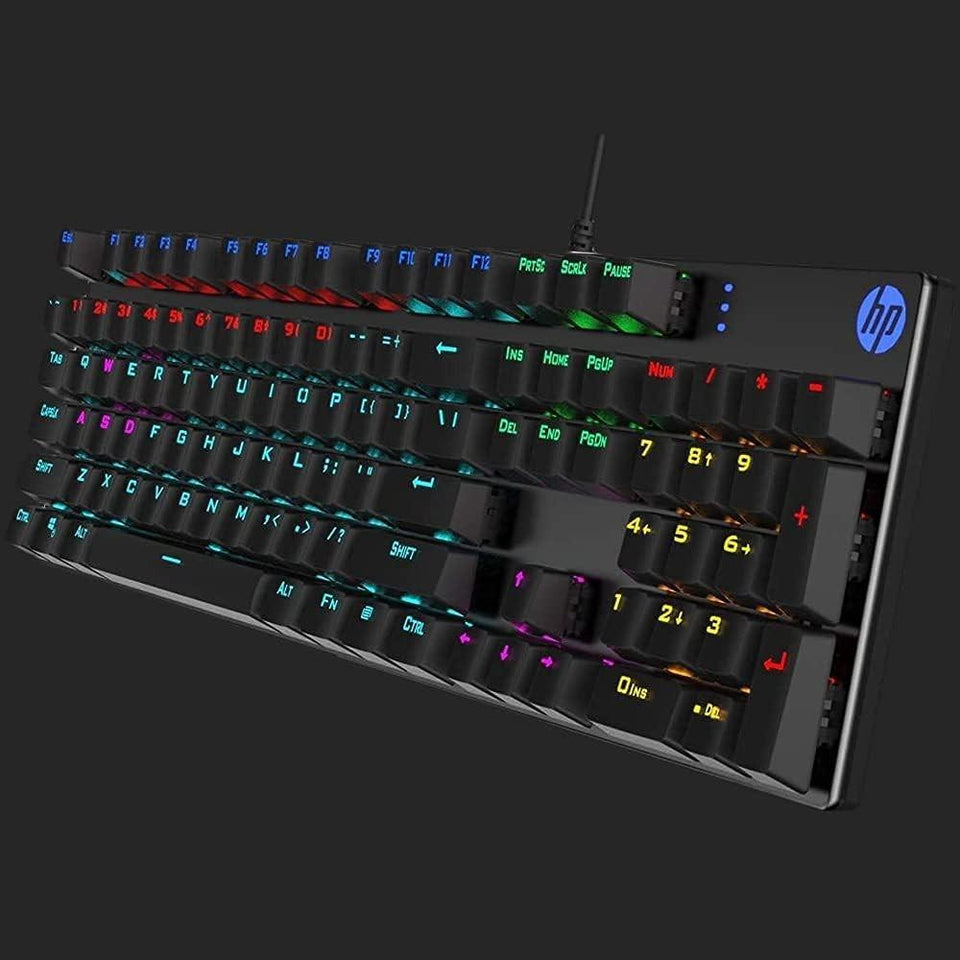 Teclado Gamer Mecânico HP GK400F LED ABNT2 Chumbo