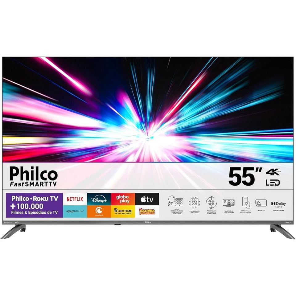 Smart TV Philco 55" 4K UHD LED Roku P55CRA