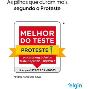 Pilha Alcalina AAA Elgin Blister c/ 4 Unidades