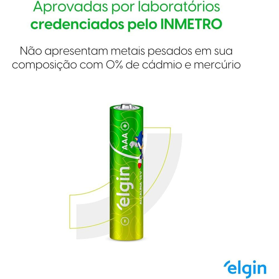 Pilha Alcalina AAA c/ 2 Unidades Elgin