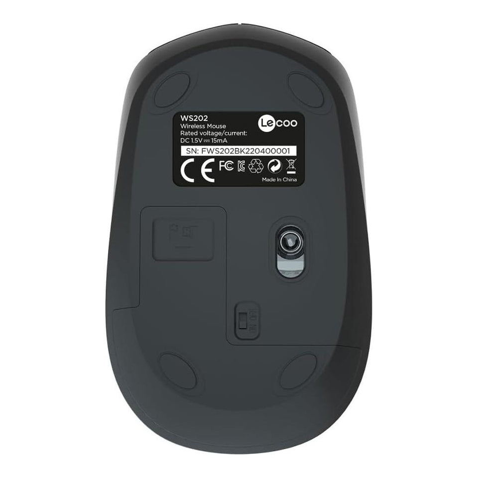 Mouse S/Fio Ws202 1200 Dpi Preto Lecoo