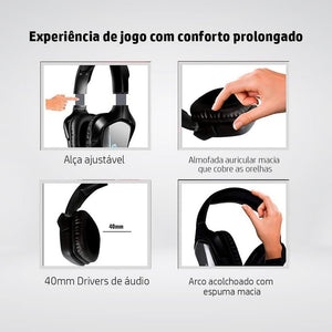 Fone C/Microfone Game 7.1 Usb H220Gs Hp Preto