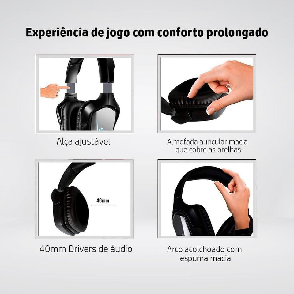 Fone C/Microfone Game 7.1 Usb H220Gs Hp Preto